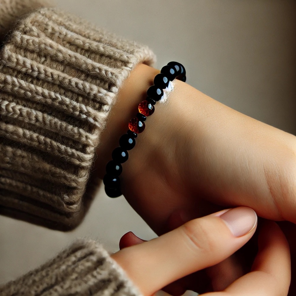 Multicolor Beaded Bracelet with Gold  Accents set of 4